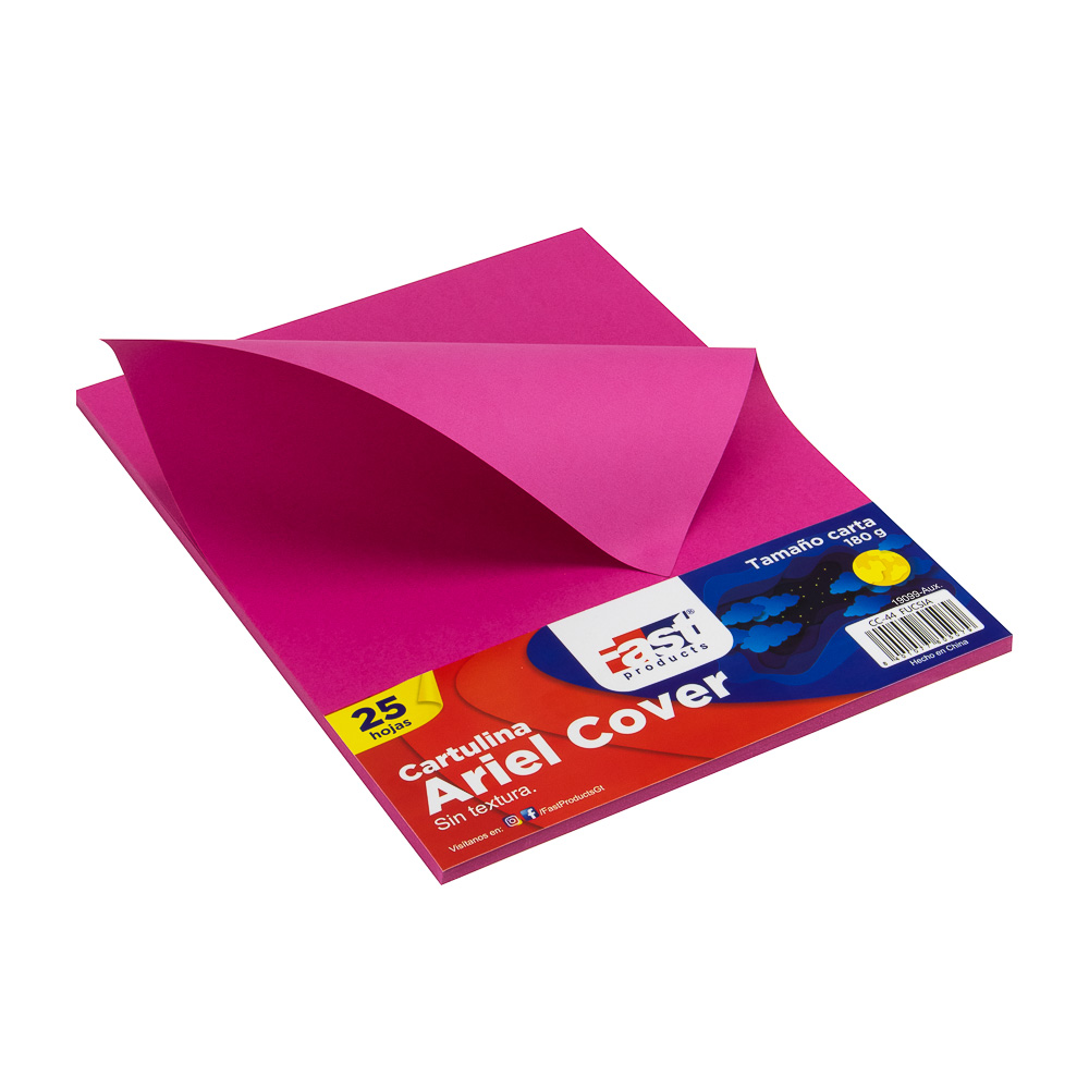 HOJA ARIEL COVER CARTA 180GRS. COLOR FUCSIA (PX25)