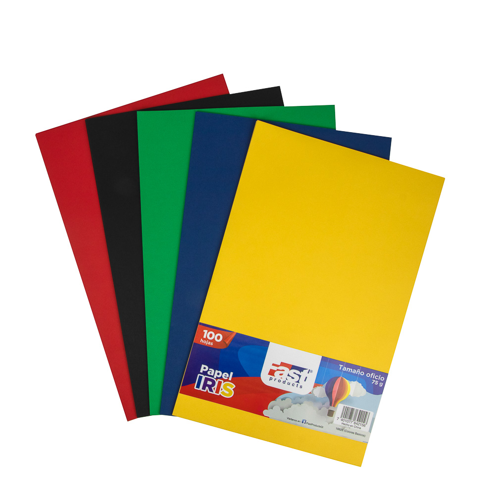PAPEL BOND FAST T/OFICIO COLORES SURTIDO (PX100)