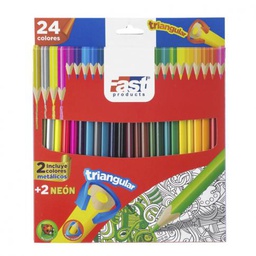 CRAYON DE MADERA FAST TRIANG. LARGO 24 COLORES