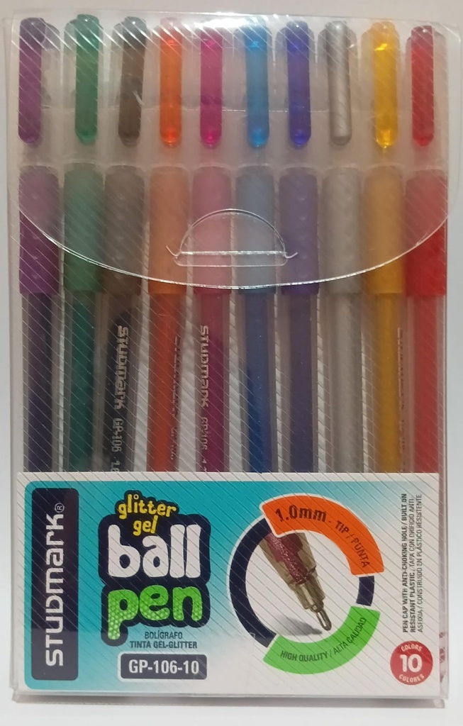 BOLIGRAFOS STUDMARK GEL GLITTER GP-106-10 (10U.)