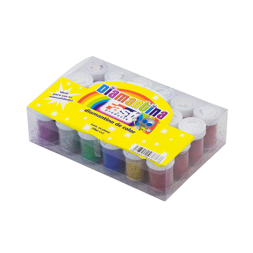 DIAMANTINA FAST BOTE 10GRS. COLORES SURTIDOS (CX24)