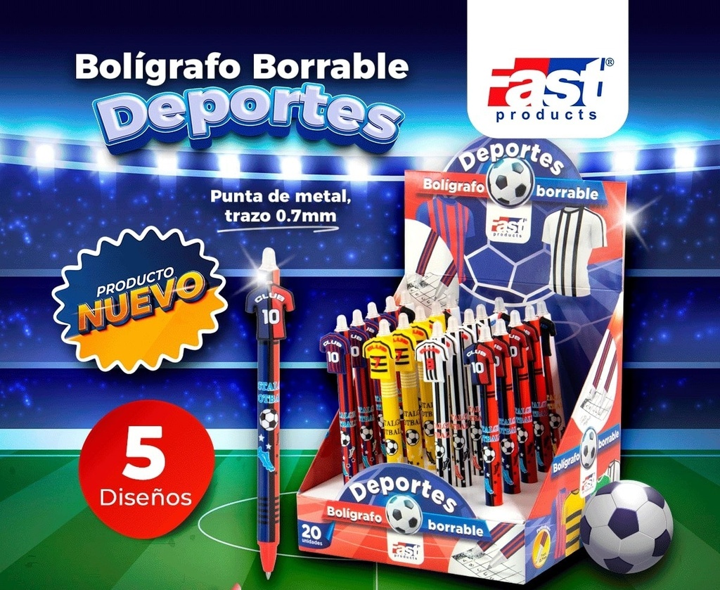 BOLIGRAFO FAST BORRABLE DEPORTES CX20