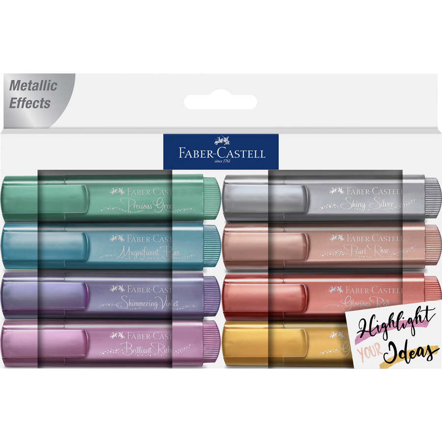 RESALTADOR FABER CASTELL 4678 METALICOS 8 COL.