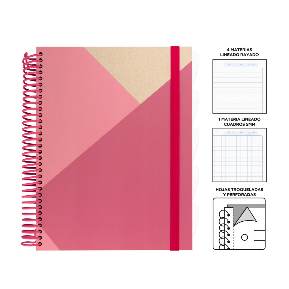 CUADERNO D/ESPIRAL MULTIMATERIA 200H TD FEMENINO PTN007