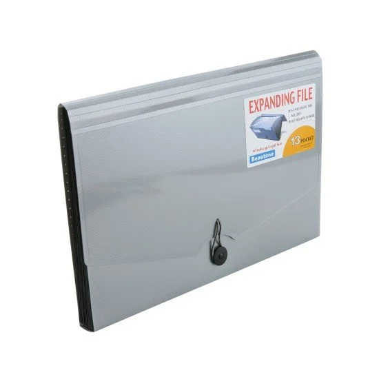 ARCHIVADOR BEAUTONE OFICIO 12 SEP. METALIC PLATA