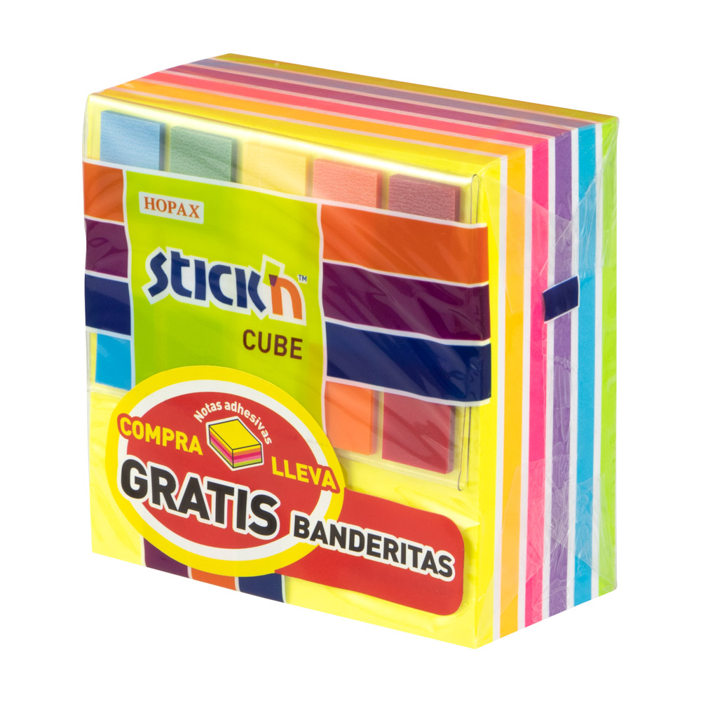 BLOCK STICKN 21539 CUBO NEON ARCOIRIS 3X3" 400H