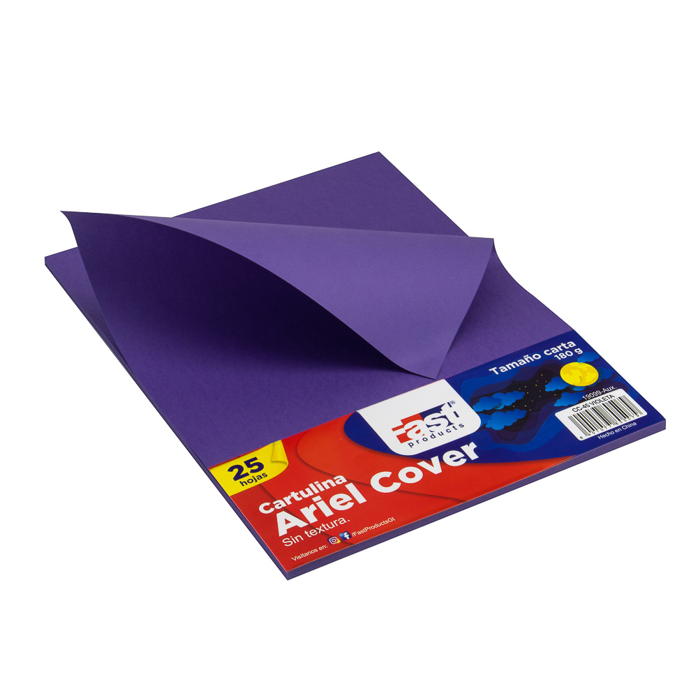 HOJA ARIEL COVER CARTA 180GRS. COLOR VIOLETA (PX25)