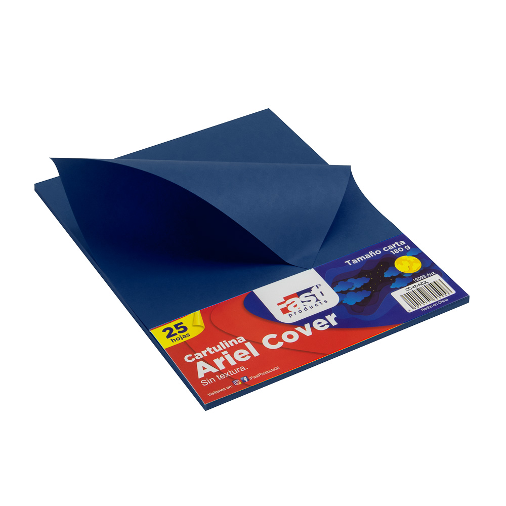 HOJA ARIEL COVER CARTA 180GRS. COLOR AZUL (PX25)