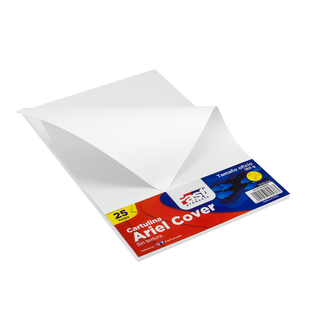 HOJA ARIEL COVER OFICIO 180GRS. COLOR BLANCO (PX25)