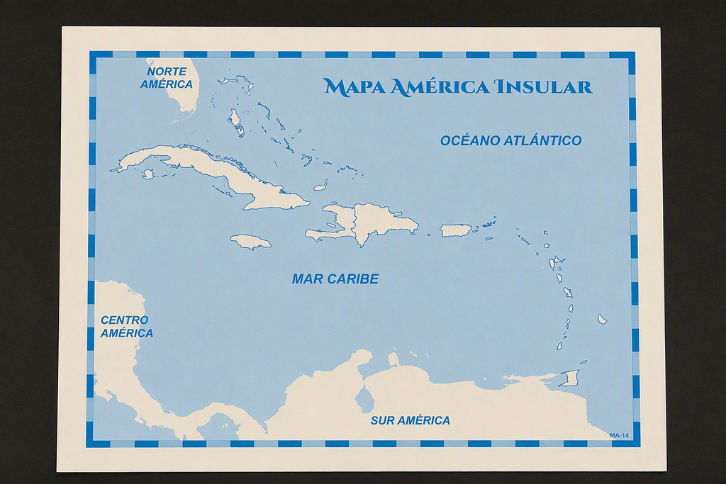 [DIST00398] MAPA AMERICA INSULAR
