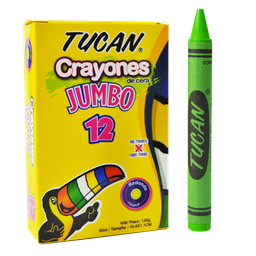 [DIST00470] CRAYONES DE CERA TUCAN JUMBO 12 COLORES