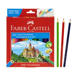 CRAYON DE MADERA FABER CASTELL LARGO 24 COLORES