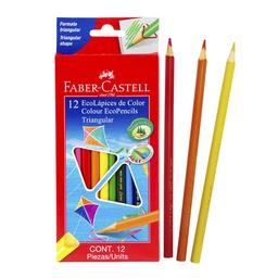[DIST00477] CRAYON DE MADERA FABER CASTELL LARGO TRIANG. 12 COLORES