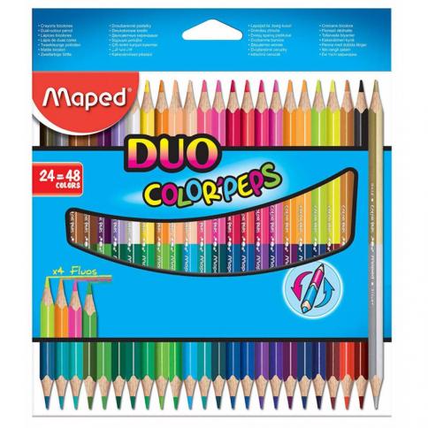 CRAYON DE MADERA MAPED 829602 LARGO TRIANG. BI 24/48 COLORES