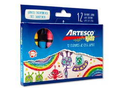 CRAYON DE CERA ARTESCO JUMBO 12 COLORES