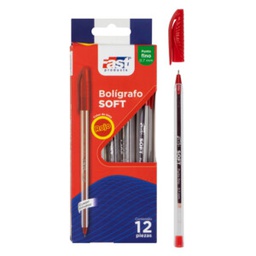 BOLIGRAFO FAST MEDIANO 1.0MM  ROJO CX12