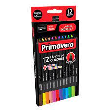 CRAYON DE MADERA PRIMAVERA 12 COL. NEGRO