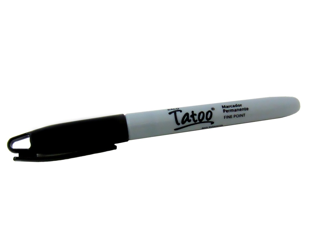 MARCADOR TATOO PERM. COLOR NEGRO