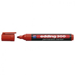 MARCADOR EDDING 300 PERMAN. PUNTA REDON.  ROJO