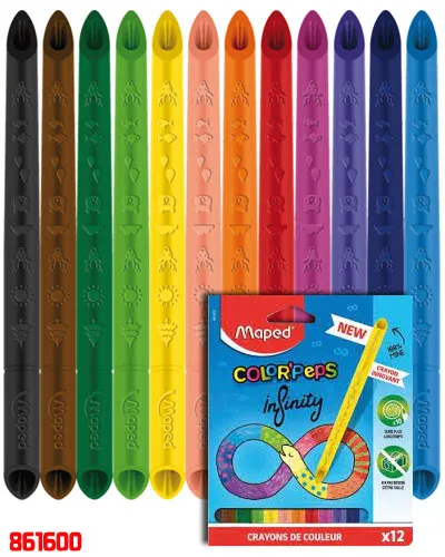 CRAYON MAPED 861600 INFINITY TRIANG. 12 COLORES