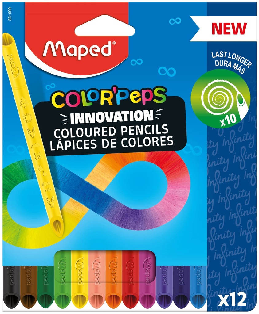 CRAYON MAPED INFINITY TRIANGULAR 12 COLORES
