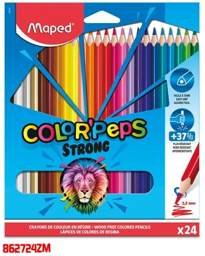 CRAYON DE MADERA MAPED 862724ZM STRONG MINA 3.2MM 24 COLORES