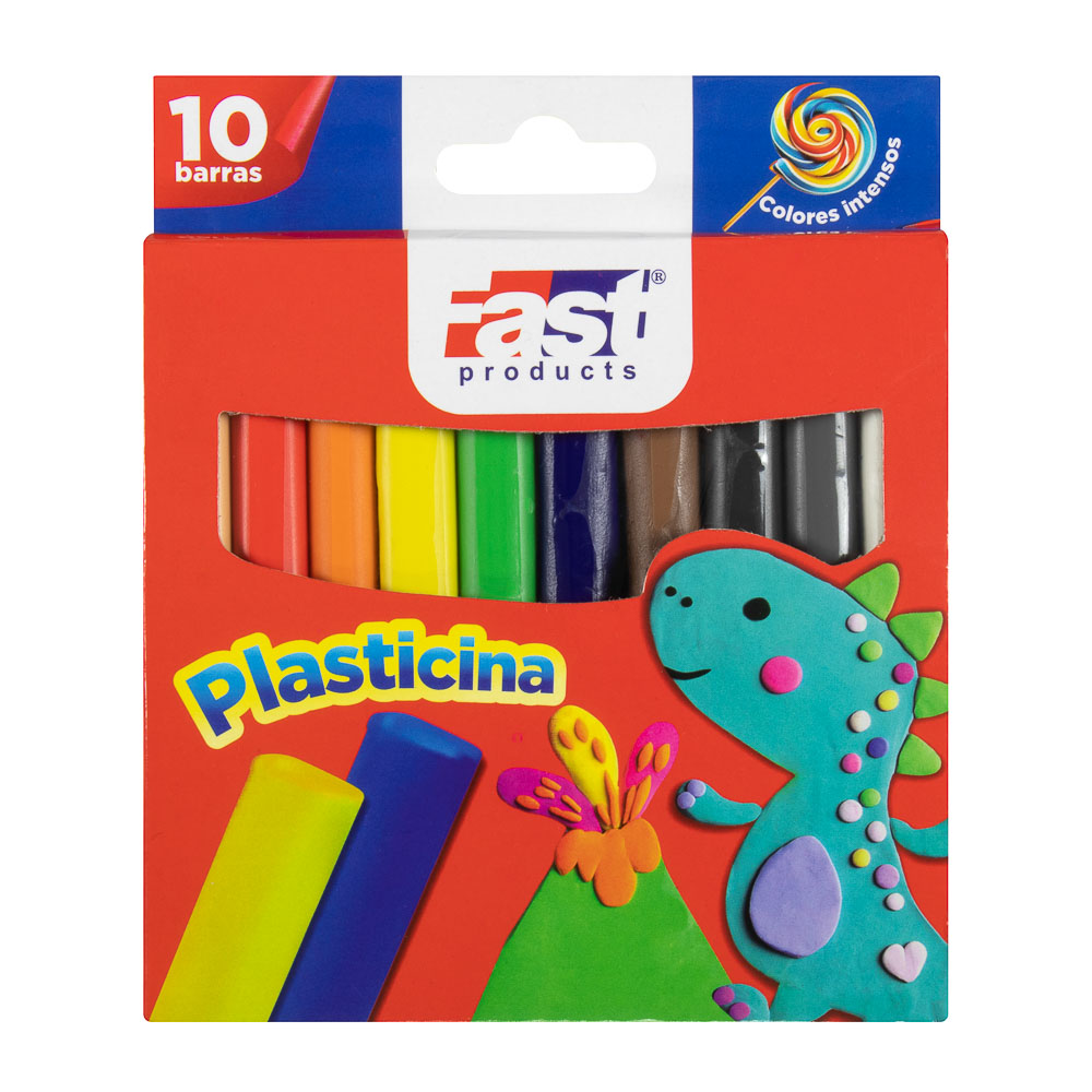 PLASTICINA FAST 180GR 10 COLORES
