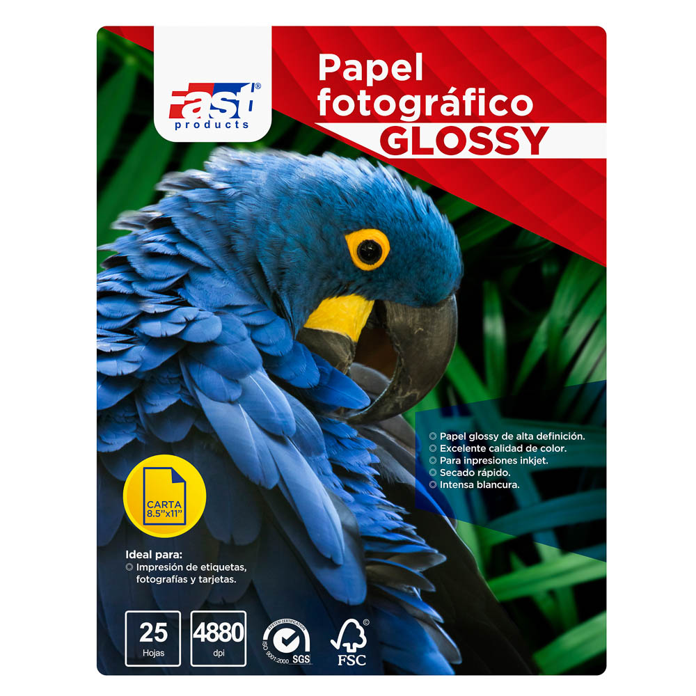 PAPEL S/ADHESIVO FOTOGRAFICO FAST GLOSSY (CX25)