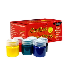 PINTURA A DEDO CREATEX CARITAS CREATIVAS 6 COLORES