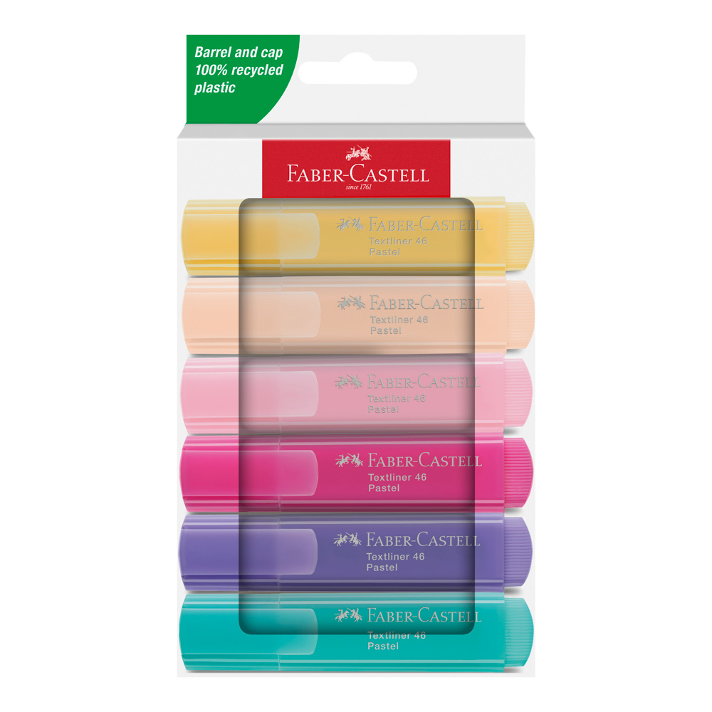 RESALTADOR 4656 FABER CASTELL 6 COLORES PASTEL