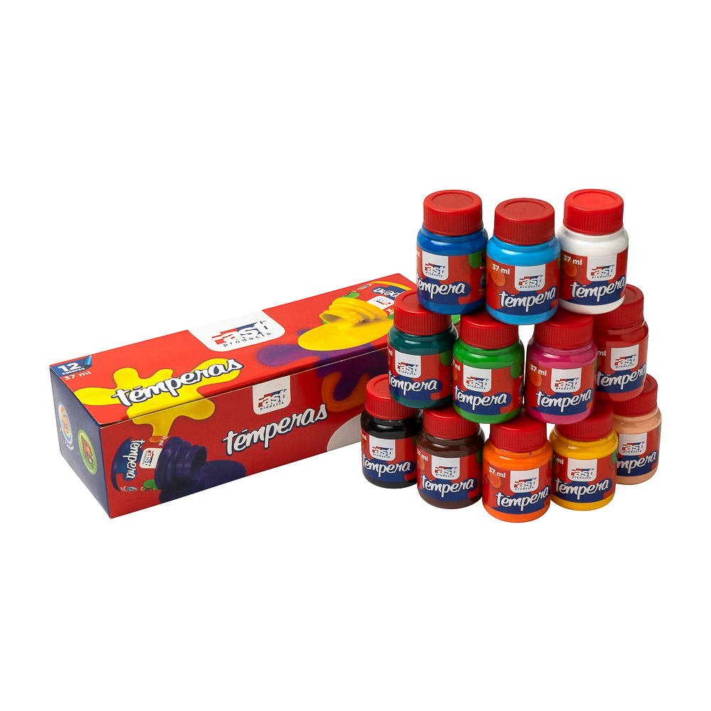 TEMPERA FAST DE 12 COLORES
