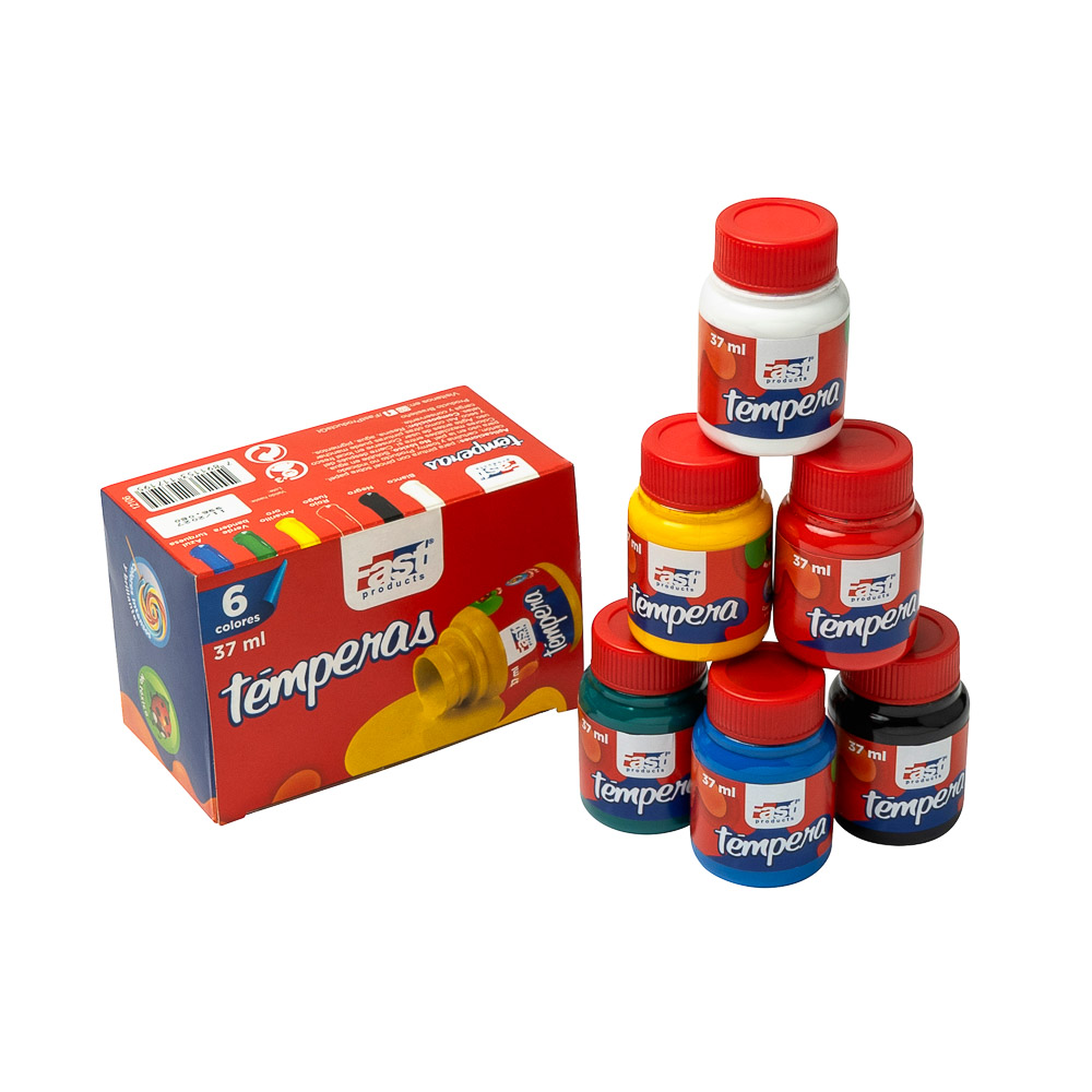 TEMPERA FAST DE 6 COLORES