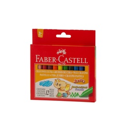 CRAYON DE CERA FABER CASTELL JUMBO 12 COLORES