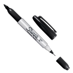 MARCADOR PERM. SHARPIE DOBLE PUNTA  NEGRO