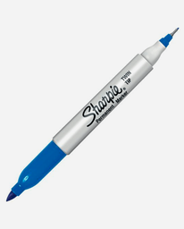 [DIST02165] MARCADOR PERM. SHARPIE DOBLE PUNTA  AZUL