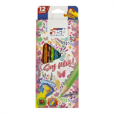 CRAYON DE MADERA FAST LARGO 12COLORES D/FEMENINO