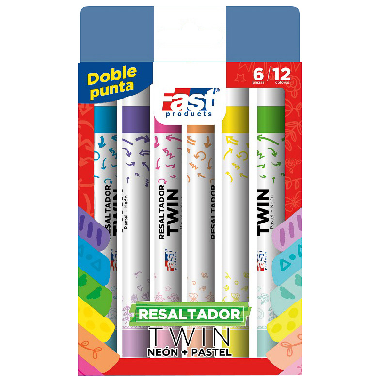 RESALTADOR FAST DOBLE PUNTA NEON/PASTEL