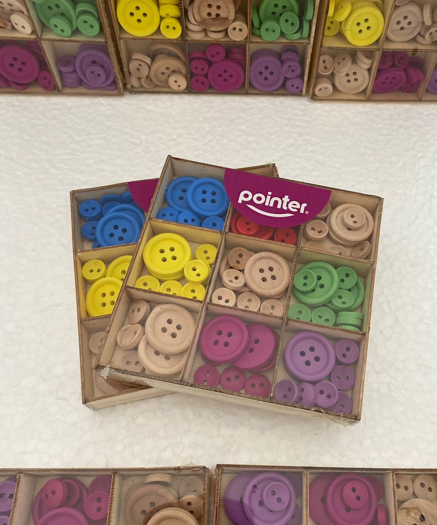 SET DE BOTONES DE MADERA POINTER 90PZS ANC-23119