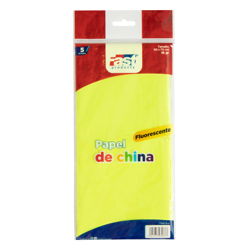[DIST02469] PAPEL DE CHINA COLORES FLUORESCENTES (PX5)