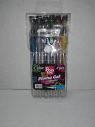 [DIST02689] BOLIGRAFO POINTER GEL METALICO 6 COLORES