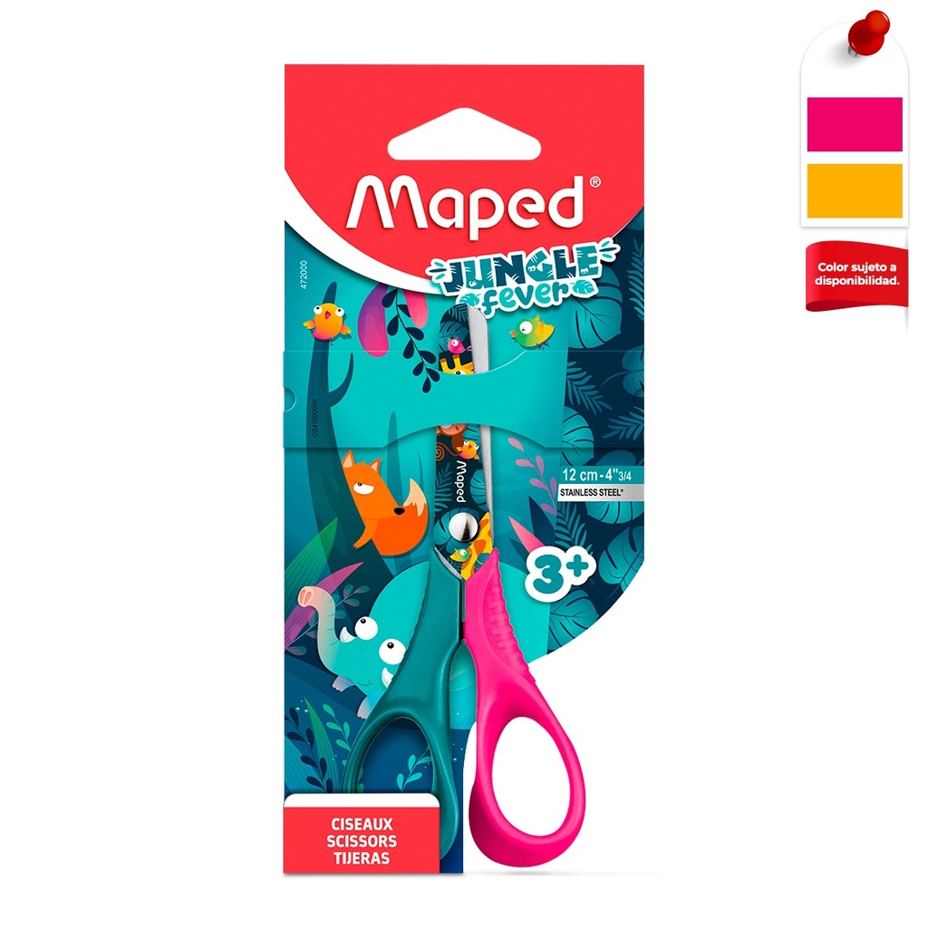 TIJERA ESCOLAR MAPED 472000 JUNGLE FEVER 12CM