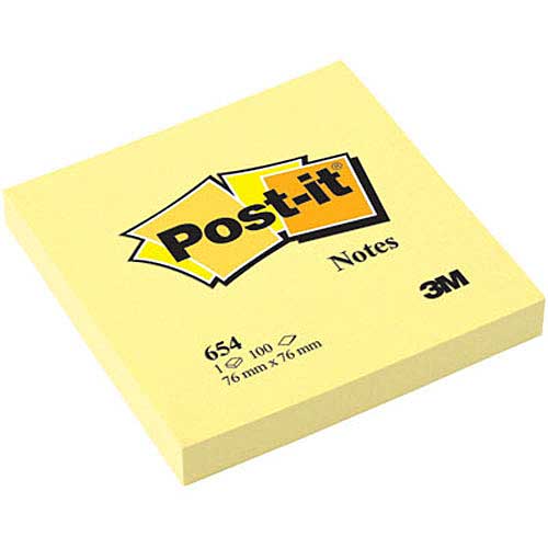 BLOCK POST IT (654) 3x3 AMARILLO