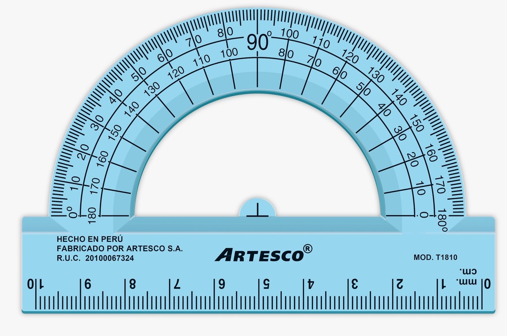 [DIST03016] TRANSPORTADOR ARTESCO 180° PEQUEÑO TRANS.