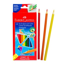 CRAYON DE MADERA FABER CASTELL LARGO BORRABLE 12 COLORES