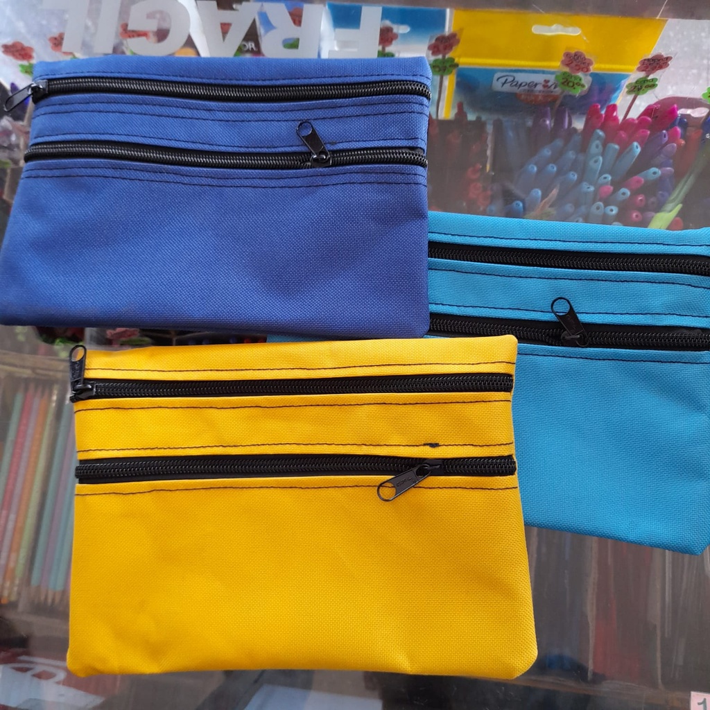 PORTA LAPICES TELA ECONOMICO 2 ZIPPER