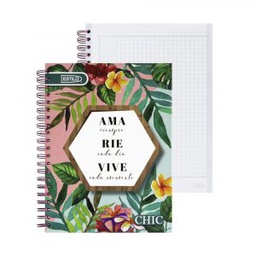 [DIST03175] CUADERNO C/ESPIRAL ESTILO 100H T/DURA TRENDY CUADRO