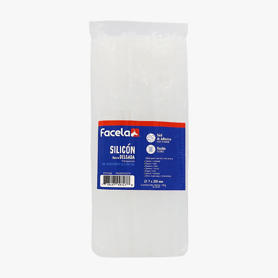 SILICON BARRA DELGADA FACELA 750 GRS 30CM (BX80)