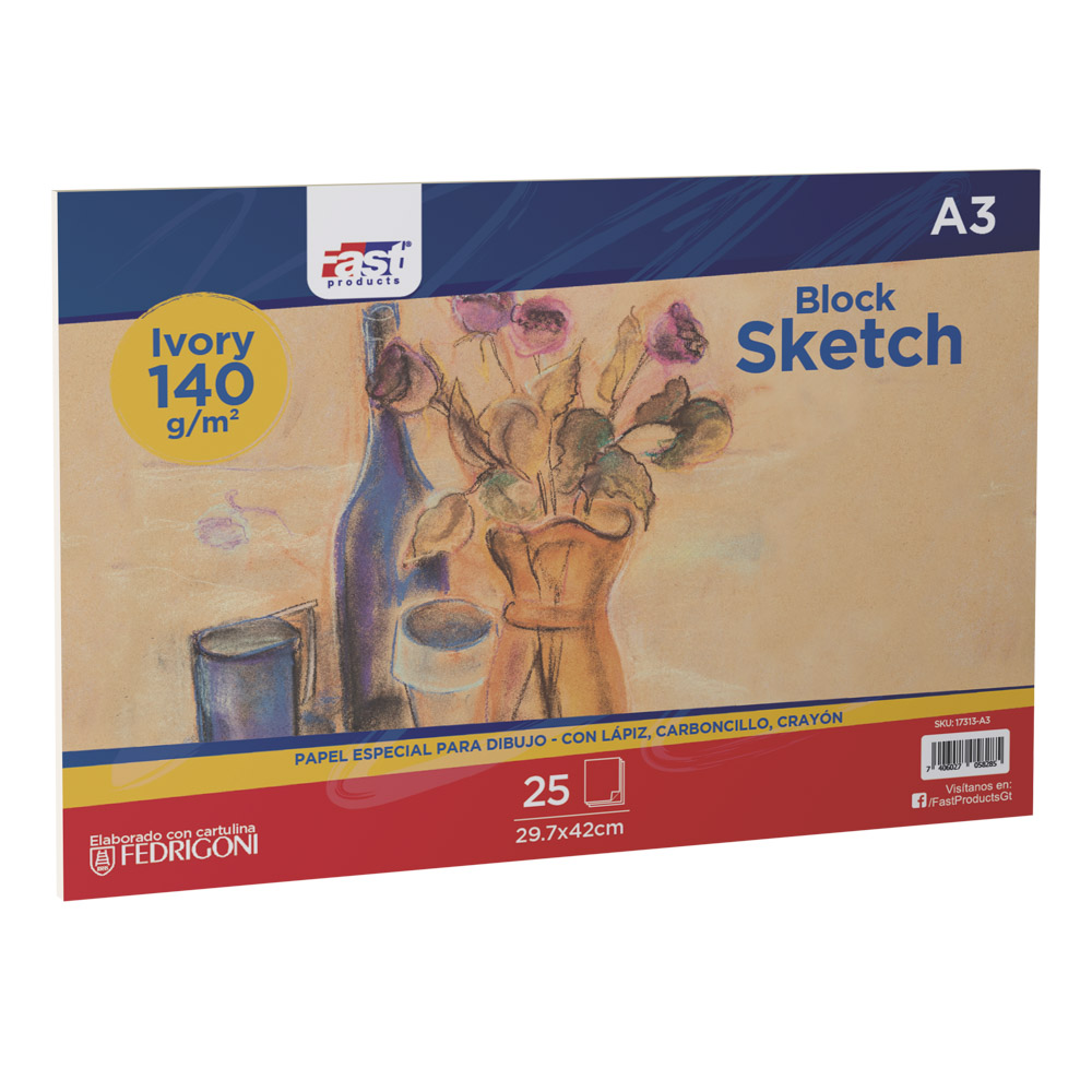 BLOCK SKETCH FAST A3 140GRS. IVORY
