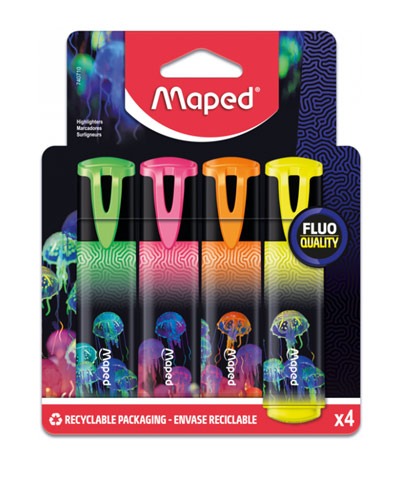 RESALTADOR MAPED 740710 FLUO 4 COL.