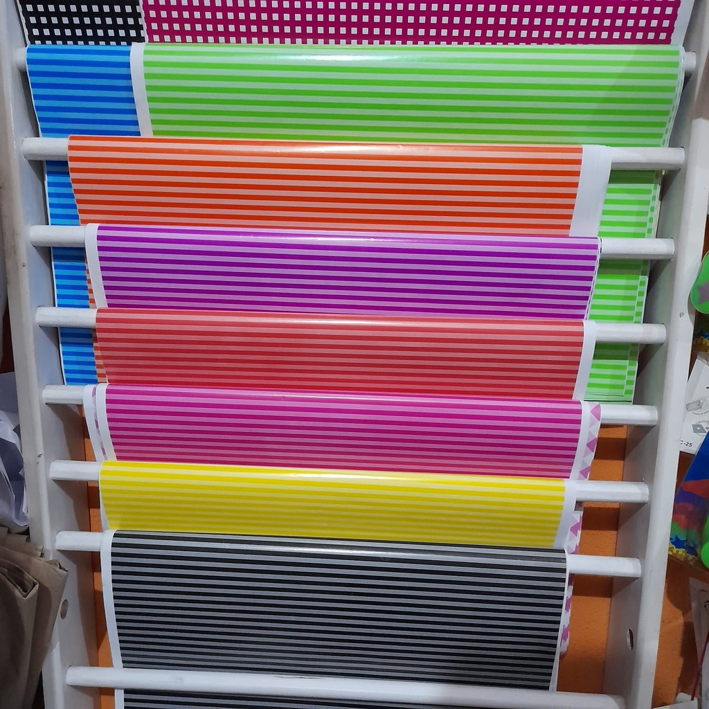 [DIST03395] PAPEL LUSTRE DISEÑO RAYADO TURQUEZA
